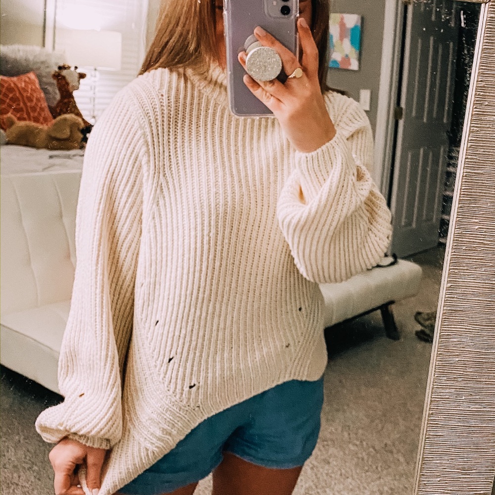 warm thick cable-knit turtleneck sweater🌲❣️